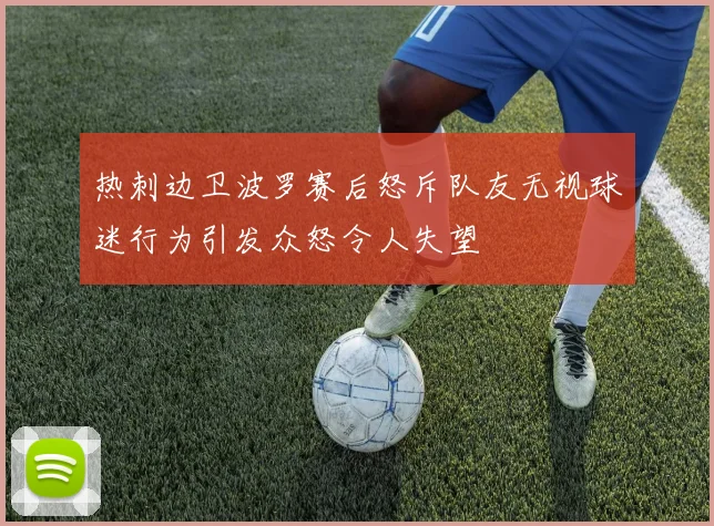 热刺边卫波罗赛后怒斥队友无视球迷行为引发众怒令人失望